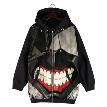 

Fashion Tokyo ghoul 3D printed men women zipper hoodies sweatshirt anime hip hop autumn winter jacket coat