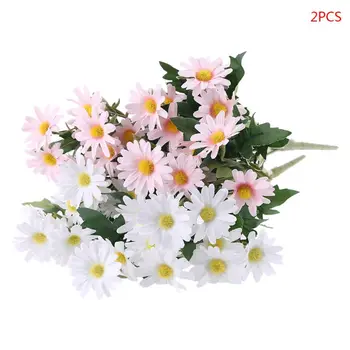 

2 Bunches Artificial Daisy Flowers Simulation Faux Bouquet Wedding Home Decor 67JB