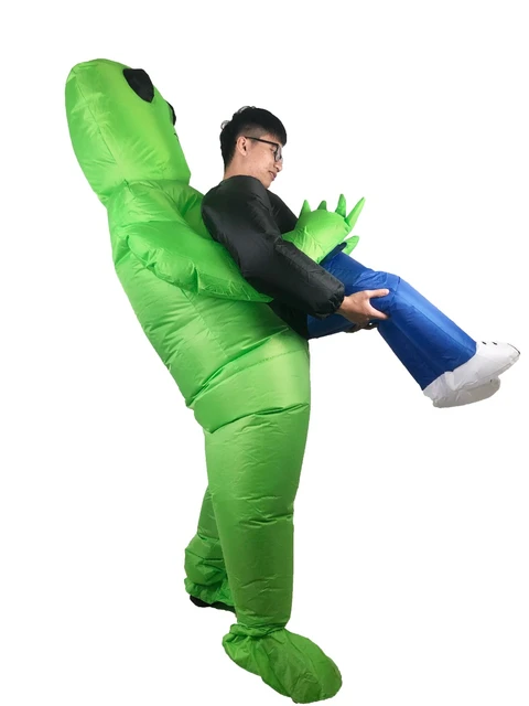 Disfraz de Alien verde de bazwery para adultos y niños, traje divertido  inflable para fiesta, Halloween - AliExpress