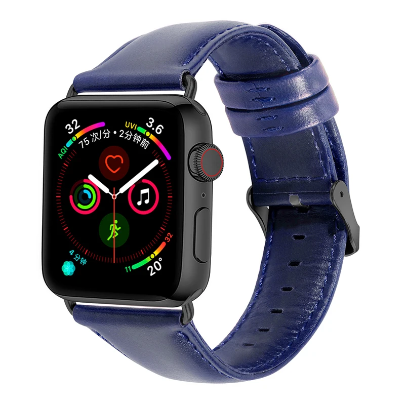 Кожаный ремешок для Apple watch ремешок из натуральной кожи 44 мм 40 мм iwatch 5 4 3 2 1 42 мм 38 мм винтажный кожаный браслет Ремешки для наручных часов