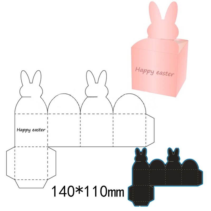 

14*11cm rabbit box new Metal Cutting Dies for card DIY Scrapbooking stencil Paper Craft Album template Dies