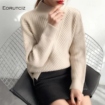 

EORUTCIZ Winter Turtleneck Sweater Women Warm Thick Pullovers Knitted Casual Oversize Vintage Autumn Basic Sweater LM629