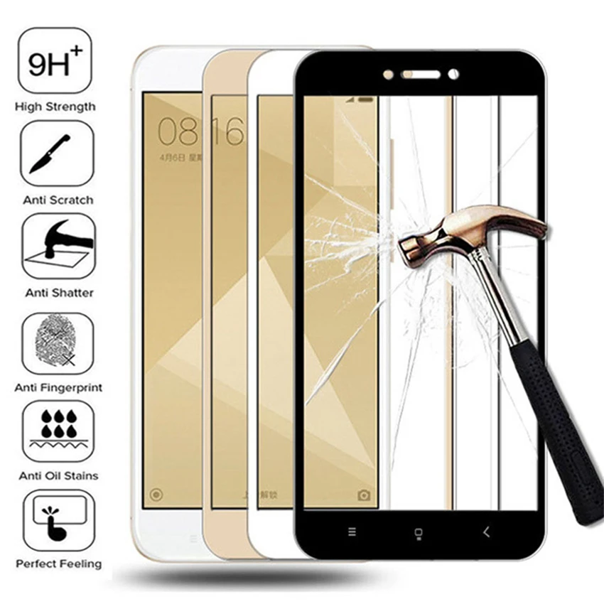 Protective Glass on the For Xiaomi Redmi 4A 4X 5A 5 Plus 6 6A 7A Redmi Note 4 4X 5 Pro Tempered Glass Screen Protector Film Case