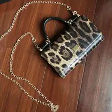 Новинка, сумка на цепочке с леопардовым принтом, универсальная мини сумка для мобильного телефона с рисунком ящерицы, женская сумка