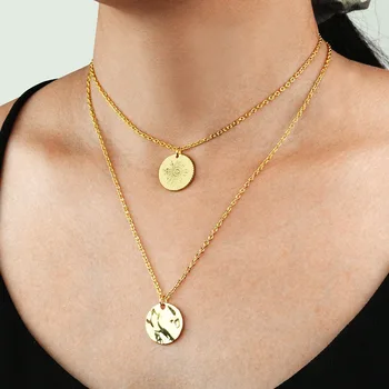 

Cool Trend Coin Pendant Multistory Necklace Accessories Fashion Retro Alloy Necklace Women's