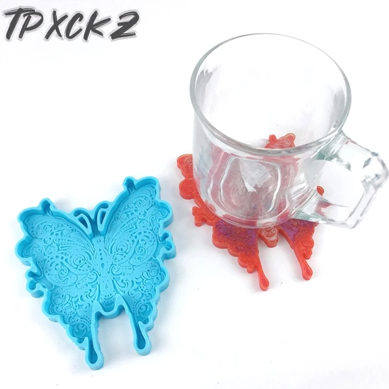 Creative Butterfly Coaster Epoxy Resin Mold Cup Mat Silicone Mould DIY Handmade Crafts Home Decoration Casting Tool