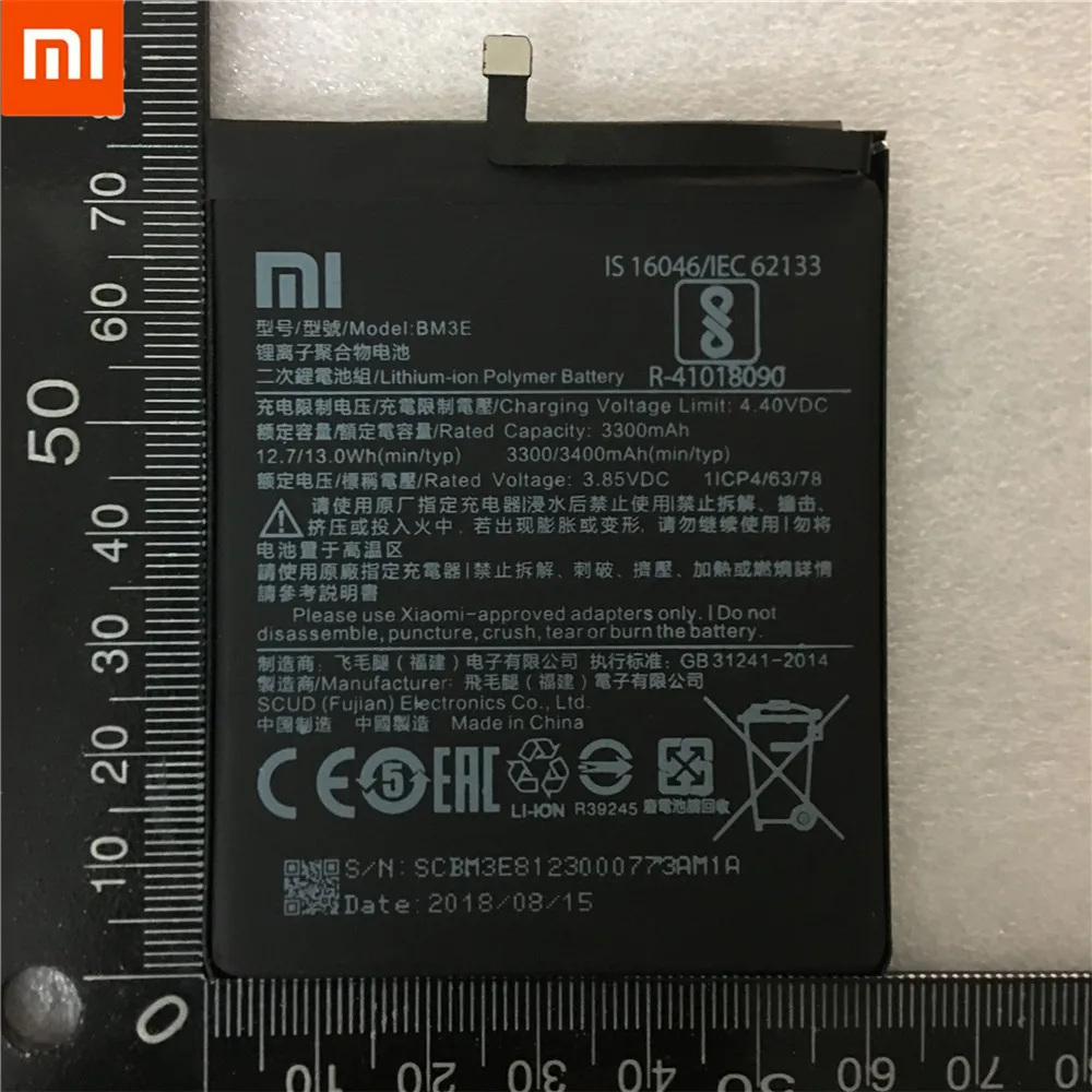 Аккумулятор для телефона Xiao mi BM3E для Xiaomi mi 8 mi 8 M8 настоящий аккумулятор 3400 мАч Высококачественный сменный аккумулятор+ Бесплатные инструменты+ наклейки