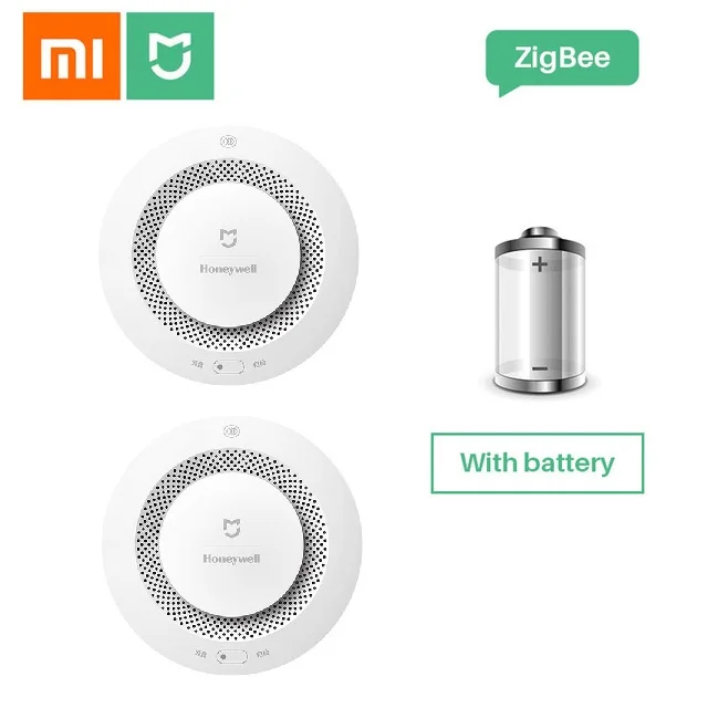 Mijia Honeywell пожарная сигнализация датчик дыма детектор газа работает с многофункциональным шлюзом 2 умный дом Безопасность приложение управление - Цвет: 2PCS