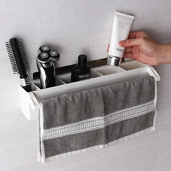 

Bathroom Shelf With Towel Rack Corner Shower Shelf Storage Holder Organizer Wall Storage Kitchen Bathroom Accessories D#