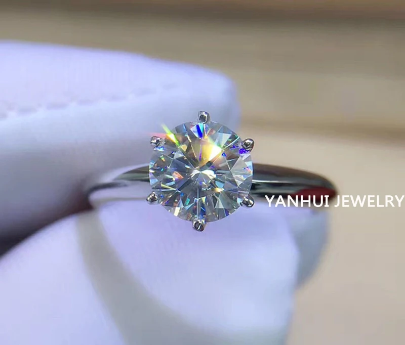 With Certificate Luxury 18K White Gold Ring Original 2.0ct Zirconia Diamond Wedding Band Silver 925 Jewelry Women Love Gift R168 - Image 4