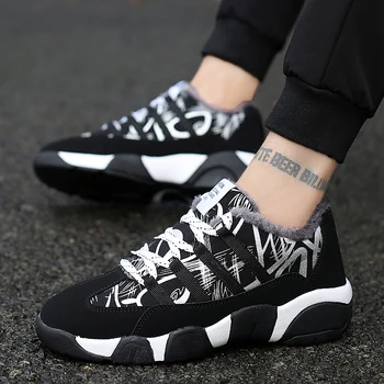 

2019 New Men Snow Boots Warm Fur Winter Shoes Men Bota Masculina Footwear Men Unisex Ankle Boots Snow Shoes Men Winter Sneakers