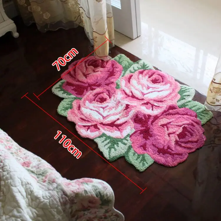 Yazi пасторальный ручной работы 3d розовые ковры для спальни коврик для гостиной
