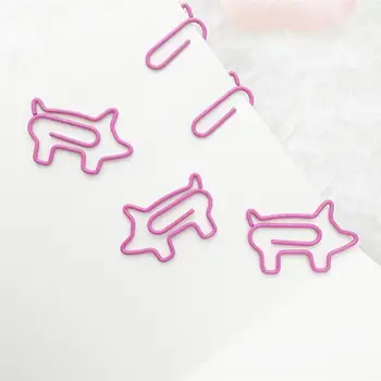 

24pcs Paper Clip Cartoon Creative Porket Animal Stationery File Clips Practical Pig Shaped Paper Clips for School Office Home