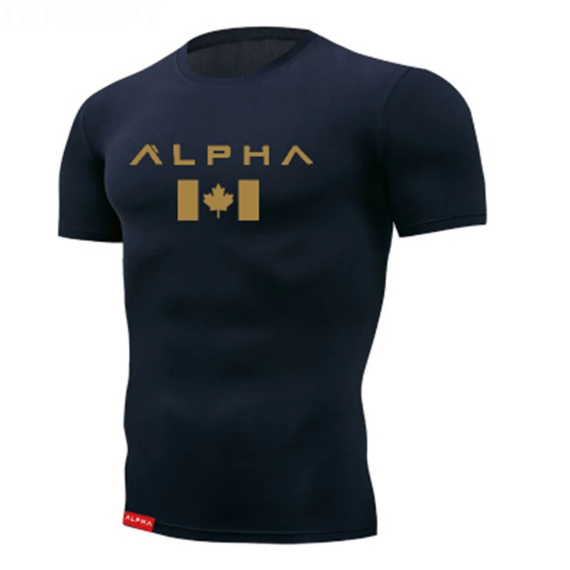 

2020 New Cotton Gyms Tight Elastic Running T-shirt Men Compression Bodybuilding Fitness Men's Singlets Short Sleeve T-Shirts