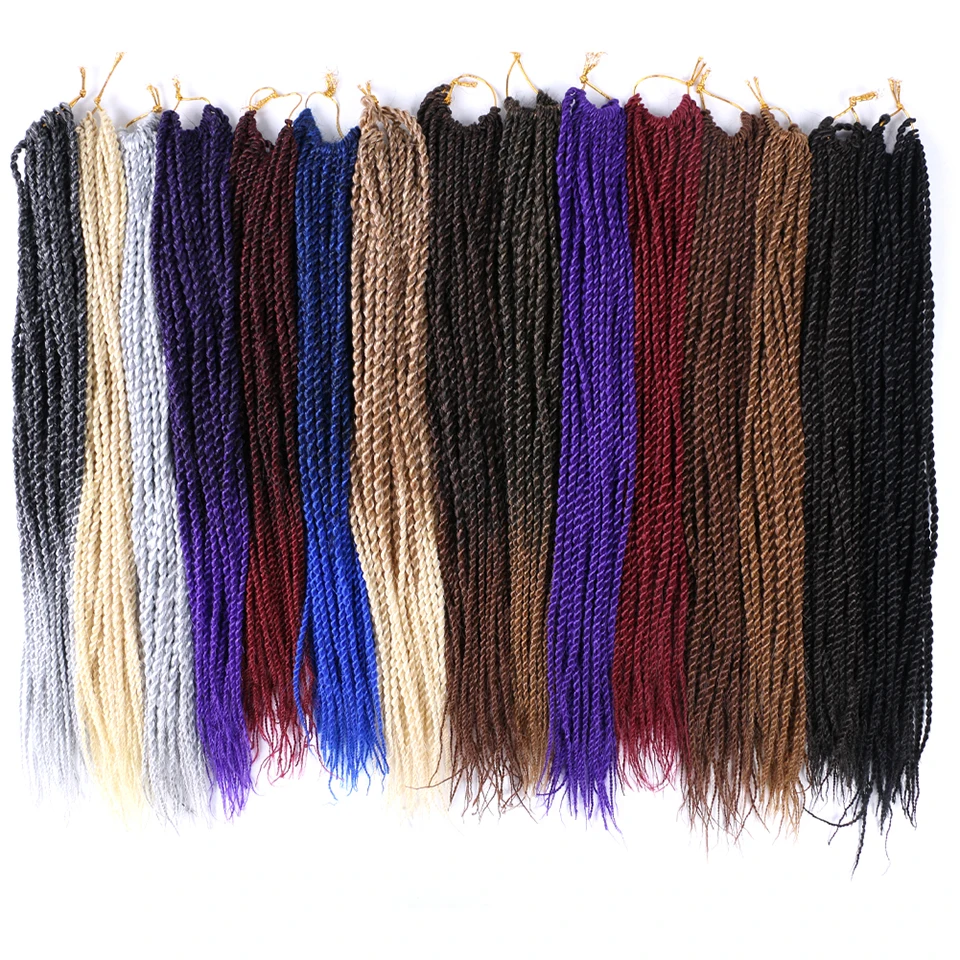 Синтетический Омбре Сенегальский твист крючком косы для наращивания волос 18 дюймов длинные африканские стиль твист плетение волос Ziling