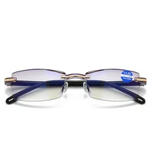 Мужские очки для чтения с бриллиантами, корейская мода, бескаркасное покрытие, анти-синие алмазные шипованные высококачественные очки для чтения