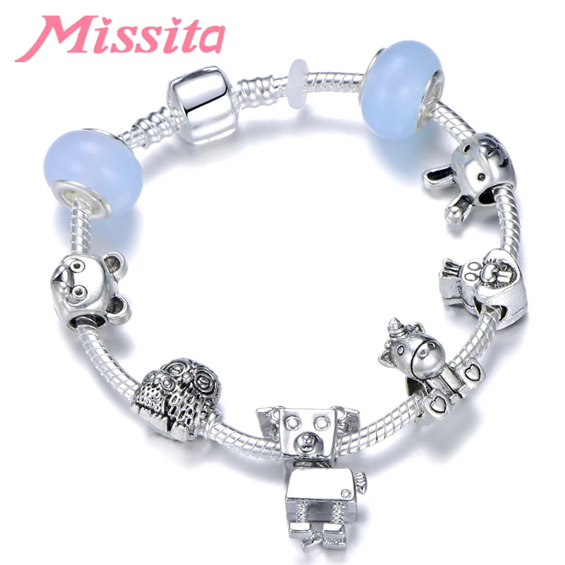 MISSITA Bella Робот серии браслет с милыми роботами животных бусины браслеты