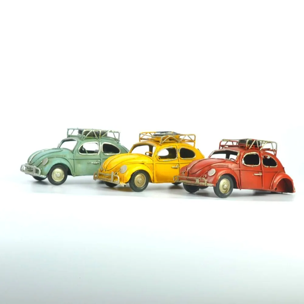 Ретро старая железная модель автомобиля игрушка украшение дома магазин дисплей модель фотографии реквизит коллекция мини Жук шина версия