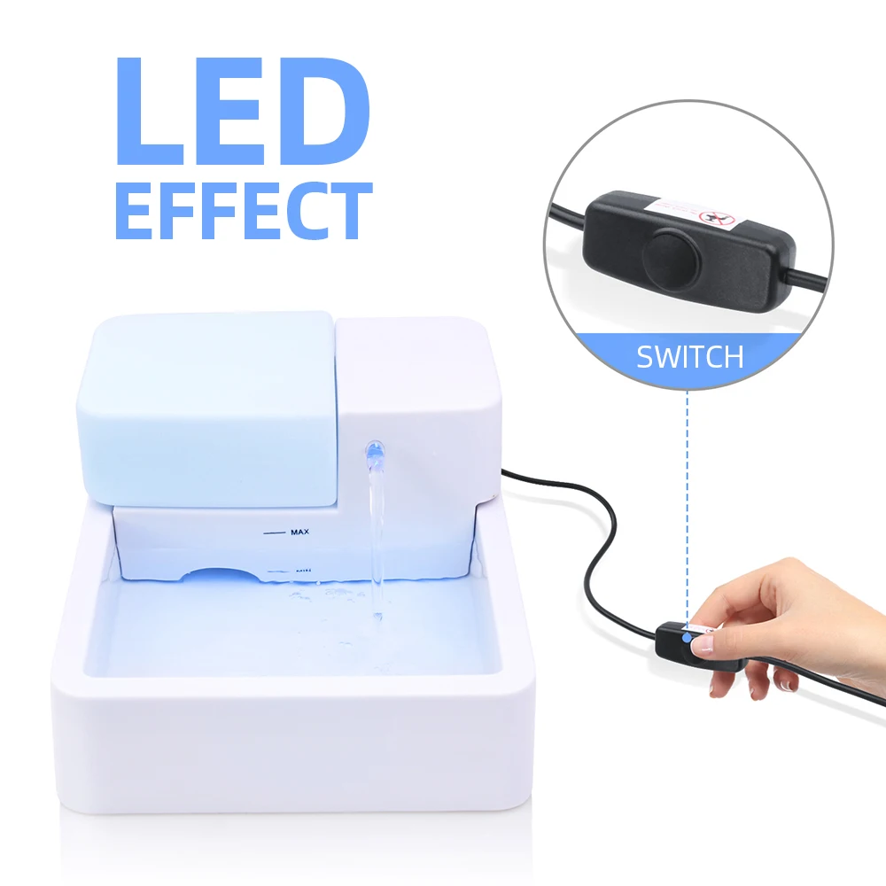 

Hot Pet Water Fountain Pet Drinking Fountain LED Light UV Function Electric Water Fountain Pet Water Dispenser for Cats and Dog