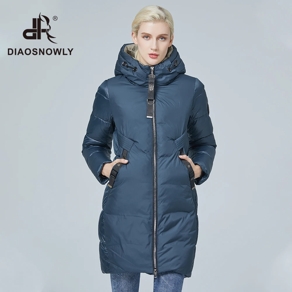 Diaosnowly 2020 новая теплая женская куртка длинный пуховик женский зимний женские