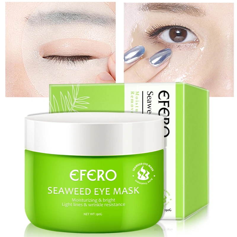 EFERO 50Pcs Hyaluronic Acid Seaweed Eye Mask Moisturizing Eye Patch Anti Puffiness Dark Circles Remove Anti Aging Eyes Care