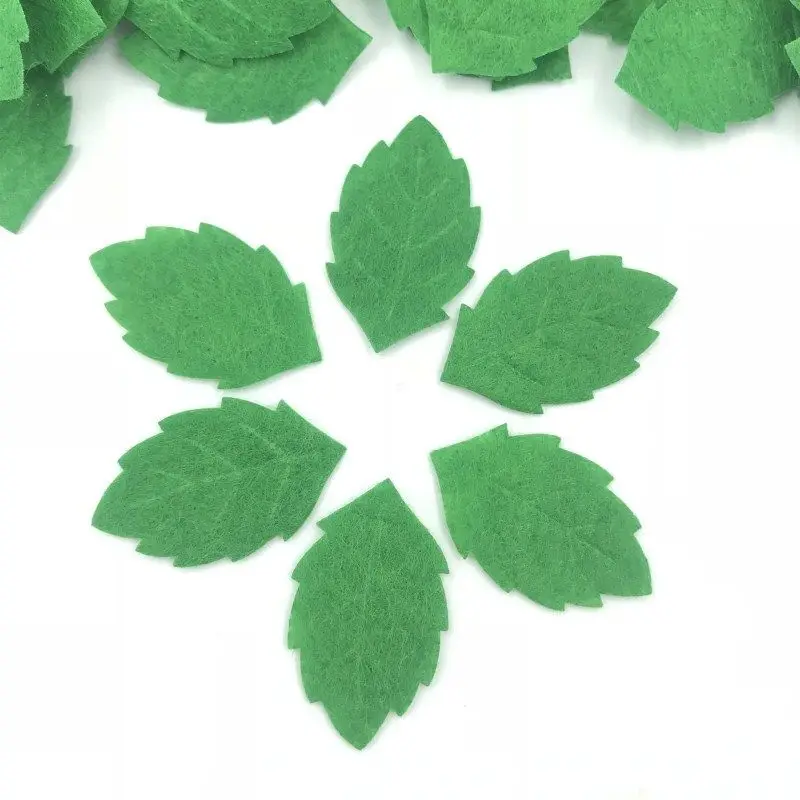 200 шт зеленые листья-форма войлока для изготовления открыток украшения швейные изделия 30 мм