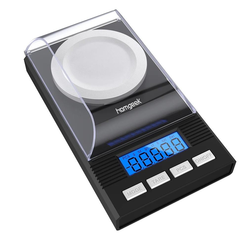 Homgeek High Precision Professional Digital Milligram Scale 50g/0.001g Mini Electronic Balance Powder Scale Black Gold Jewelry Carat Scale Digital