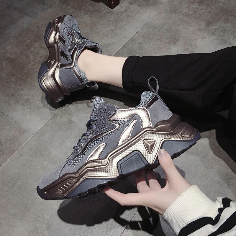 

Casual women's shoes 2020 Spring Autumn new thick bottom Students exercise breathable cozy sneakers tide zapatos de mujer