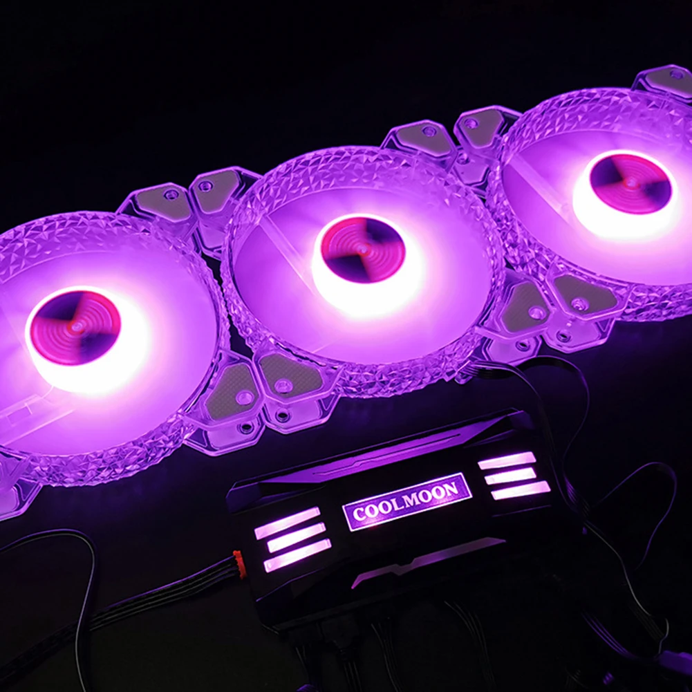 COOLMOON ARGB Controller 4Pin PWM 5V 3Pin ARGB Cooling Fan Smart Remote