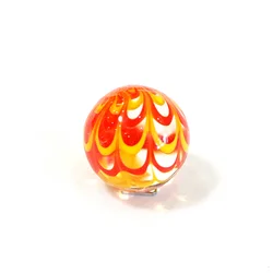 Handmade 25mm Colorful Murano Glass Marbles for Home Decor and Kids' Play (YELLOW)