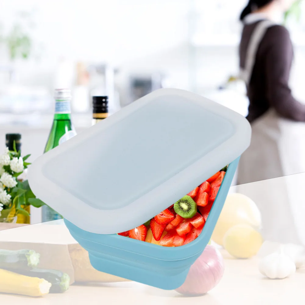 Силиконовый складной контейнер для обеда контейнер для хранения еды Bento BPA бесплатно Microwavable Портативный Пикник Кемпинг прямоугольник открытый боксы