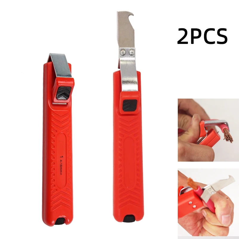 2pcs Wire Stripper Tools Stripping Tool For 4-50mm PVC Silicone Rubber PTFE Cable Insulation round cable Electrician Hand Plier |