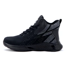 

High Top Safety Shoes For Men Anti-Smash Anti-Puncture Work Boots Lightweight Soft Soles