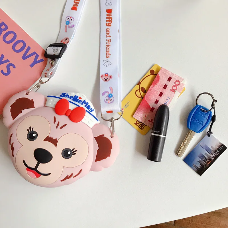 Универсальная сумка-кошелек с медведи Duffy и shelliemay для airpods, монета, помада, сумка на плечо, кобура, подарок для девочки+ длинный ремень