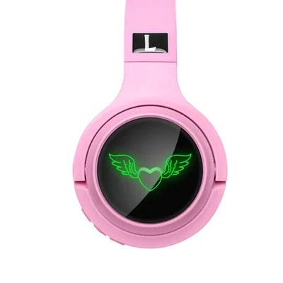 New cartoon wireless Bluetooth headset seven color luminous cute net red headphones with mic music headphones kids gifts