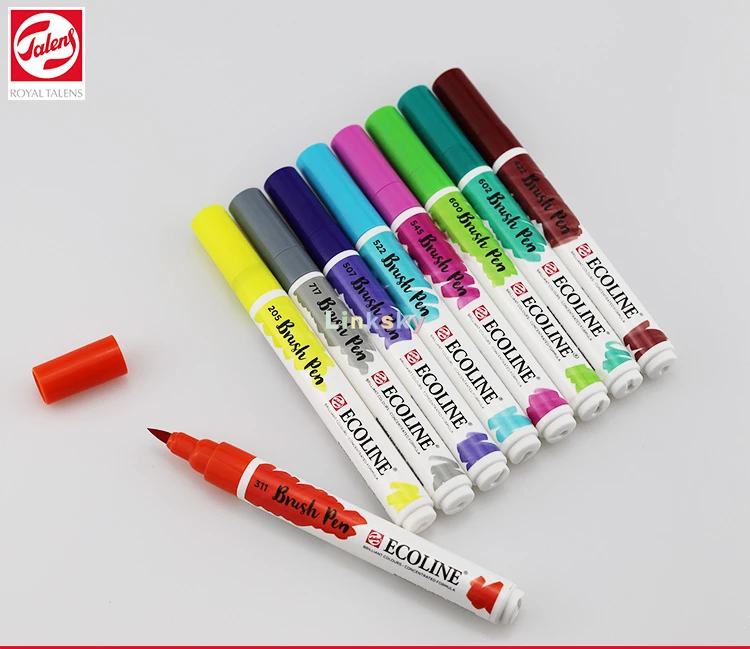 plotseling Cerebrum Manga Royal Talens Ecoline Liquid Watercolor Brush Pen,30 Colors,making precise  lines, dynamic strokes,easy to dilute and blend|Colored Markers| -  AliExpress