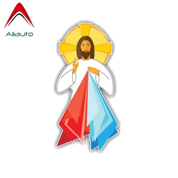 

Aliauto Cartoon Car Sticker Jesus Christ Sacred Heart Divine Mercy Religion Accessories Reflective Waterproof Decal PVC,15cm*6cm