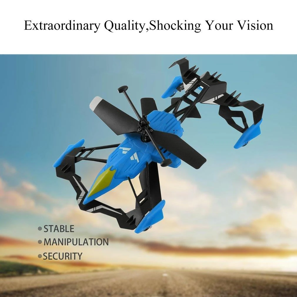 mini remote control helicopter Quadcopter Car Toys with Remote Control 2 in 1 Air-Ground Flying Car RC Drone Quadcopter 3D Flip Children Toys Bithday Gift RC Helicopters classic