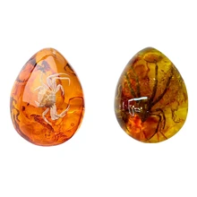 NHBR-2 шт. модные натуральные насекомые Янтарное украшение из драгоценного камня оригинальность скорпионы бабочка паук краб украшения с отверстиями