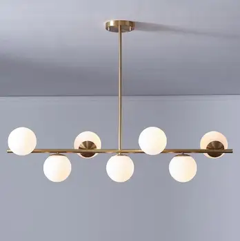 

HAIXIANG 110cm LED Glass Ceiling Lamp Copper Chandelier for Dining Room Table lighting Ceiling Fixtures