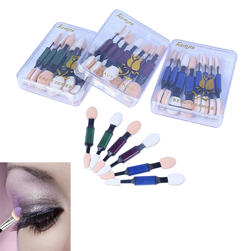 

10pcs/set Sponge Stick Makeup Tool Beauty Color Random New Double Ended Eye Shadow Brush