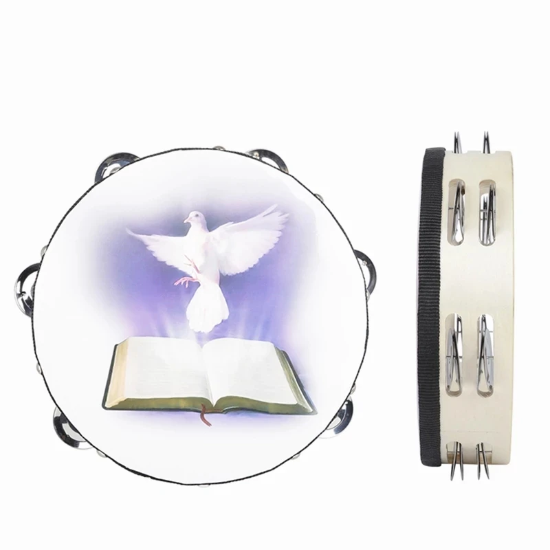 

1pcs 8 inch Double-layer Hand Tambourine Orff Hand Bell Early Education Equipment Musical Instrument