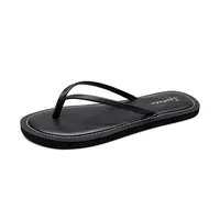 Leather Flip Flops Women's Summer Fashion Wear Non-slip Beach Sandals New Beach Simple Tide Brand Slippers - Image 5