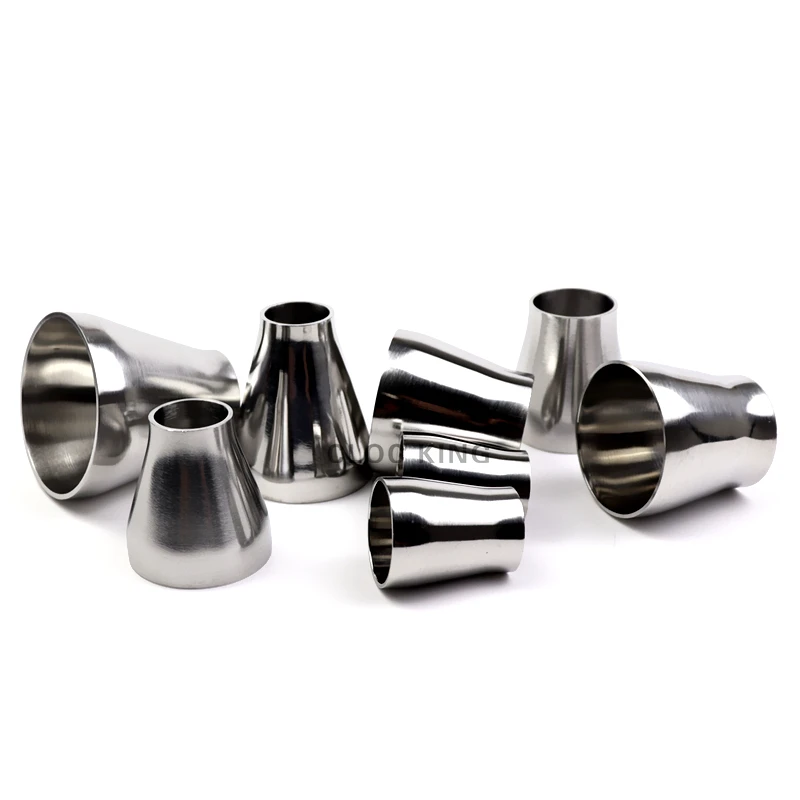 SS304 Stainless Steel Sanitary Concentric Reducer 19mm-102mm Outer Diameter Welded Sanitary Fittings Self-made Beer stainless steel tube