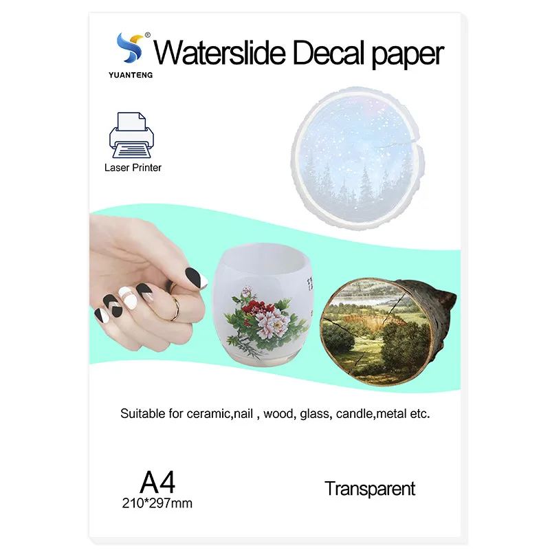 Laser Water Slide Decal Transfer Paper A4 Transparent Color No Spray  Waterslide Decal Paper Ceramic Decal Printer Paper For Wood