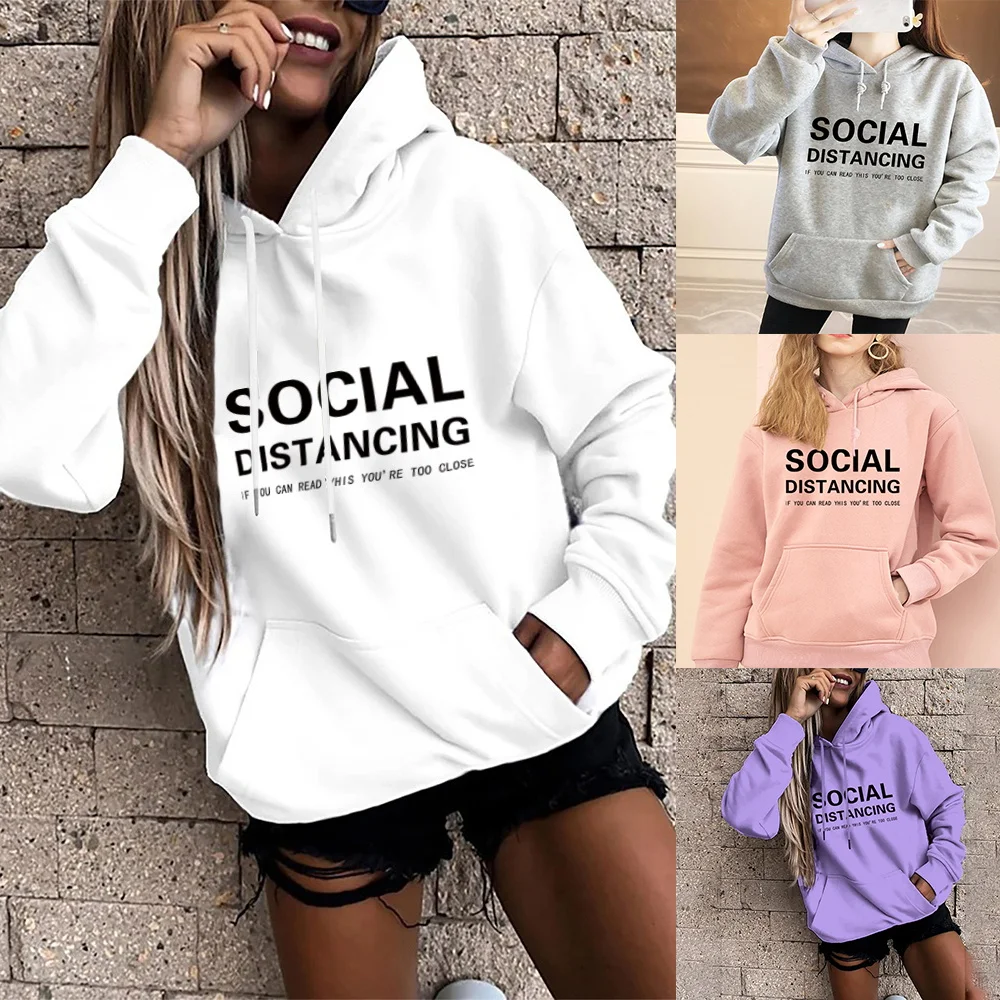 New Women's Sweatshirt Hoodie Women's Hoodies Long Sleeve Oversized Loose Pockets Base Long Sleeve Tops Pullover Sweatshirt