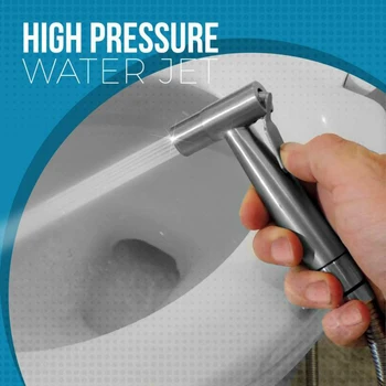 

Silver Toilet Bidet Set Professional Faucet Replacement Handheld Shower Adapter Healthier Alternative To Traditional Flushing
