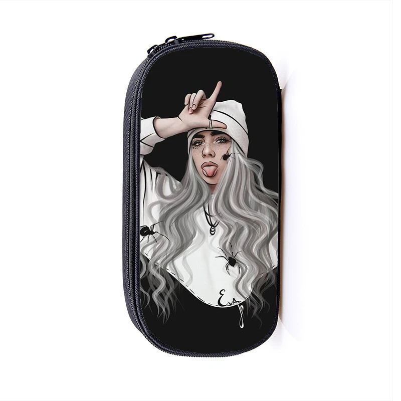 Billie Eilish Карандаш Чехол для девочки-подростка, косметическая сумка, школьные принадлежности канцелярские товары сумка для хранения Billie Eilish в стиле "хип-хоп" для макияжа сумка - Цвет: 4