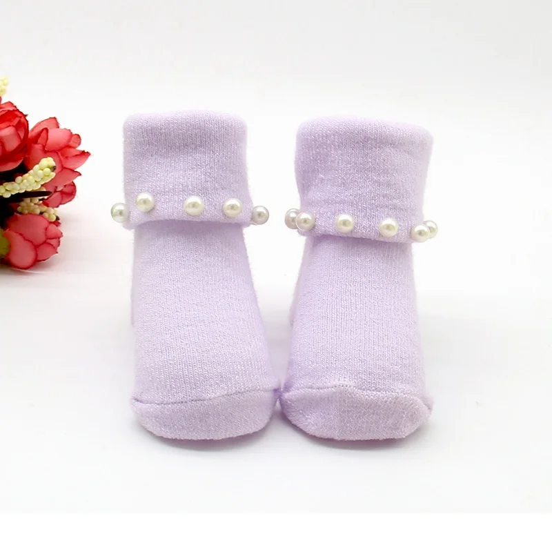 Newborn Baby Girl Cotton calcetines Kid Flower Print Knitted Ankle Lace Socks - Цвет: Z
