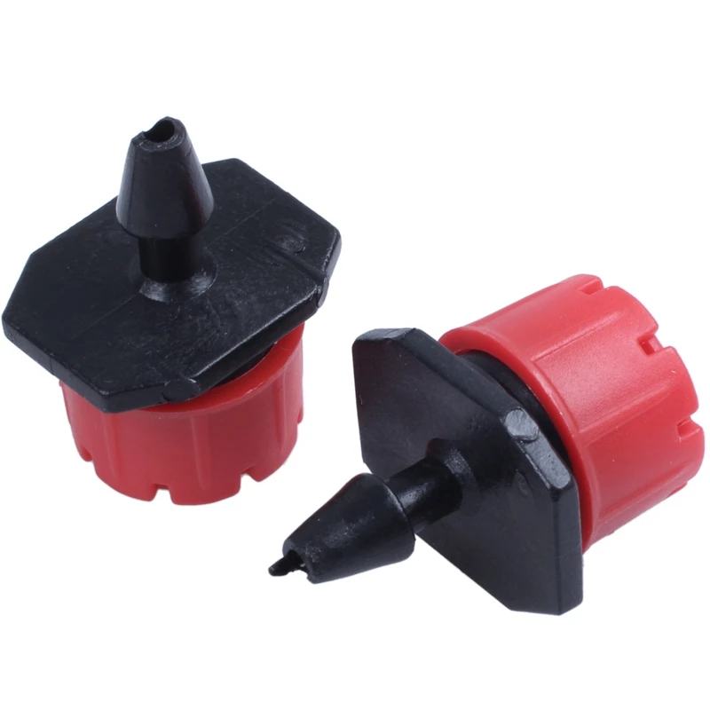 

Hot New 500Pcs/Pack Red Adjustable Dripper Emitter On Barb For Micro- Drip Irrigation Plant Flower Watering Sprayer N109